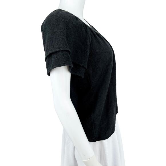 MADEWELL Texture & Thread Women Size XXS Blouse Tiered Sleeve Cowl Neck Black - Picture 4 of 5